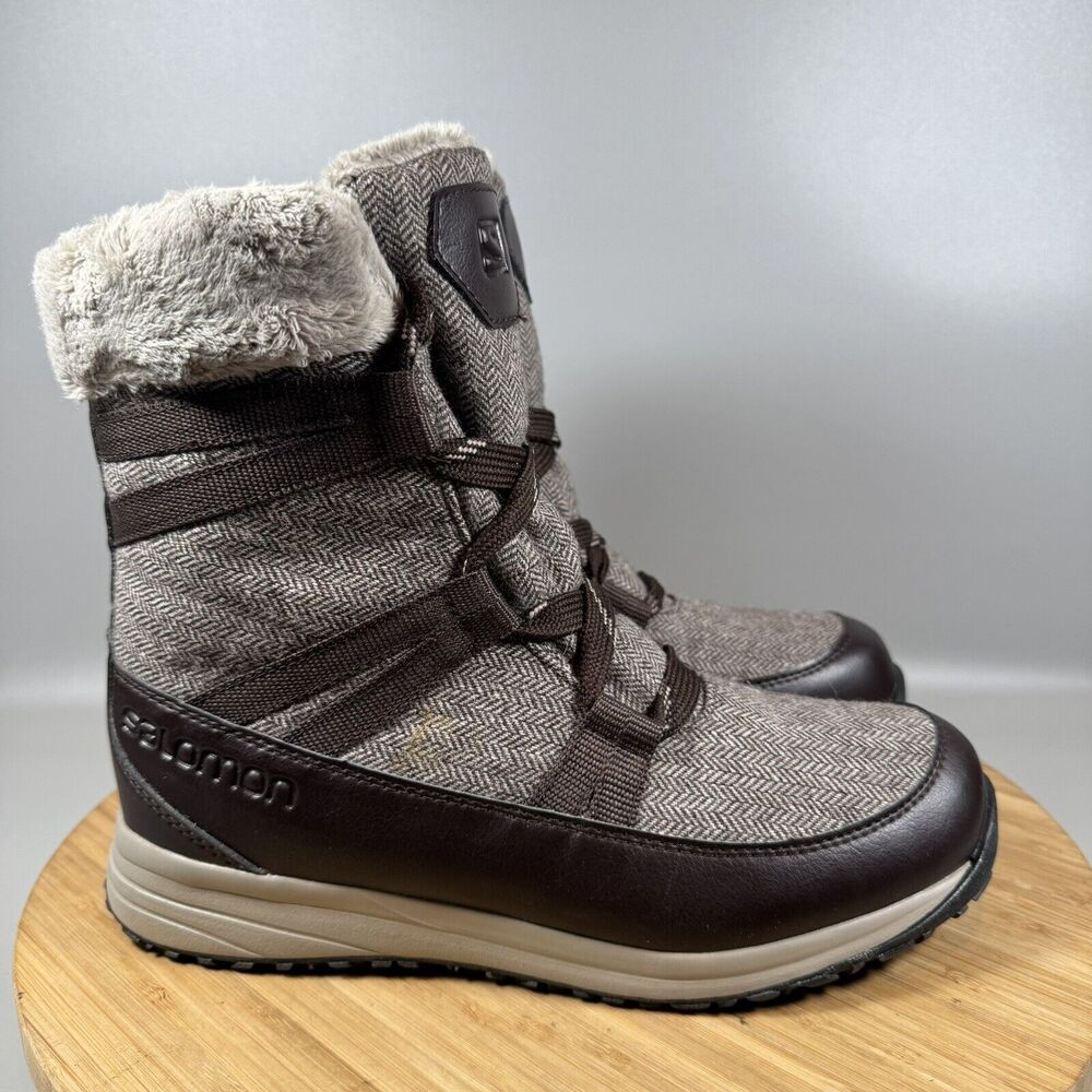 Salomon Heika LTR CS Waterproof Winter‎ Snow Shoes Brown Women’s 6